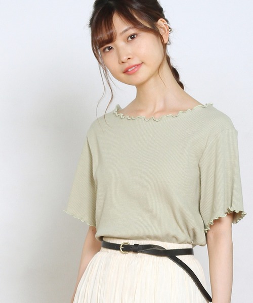 Crisp yours（クリスプユアーズ）の「【WEB限定】メロウリブTシャツ（Tシャツ/カットソー・レディース・ホワイト/ブラック/ブラウン/グリーン・FREE）」の20枚目の写真