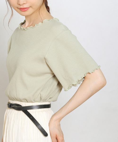 Crisp yours（クリスプユアーズ）の「【WEB限定】メロウリブTシャツ（Tシャツ/カットソー・レディース・ホワイト/ブラック/ブラウン/グリーン・FREE）」の22枚目の写真