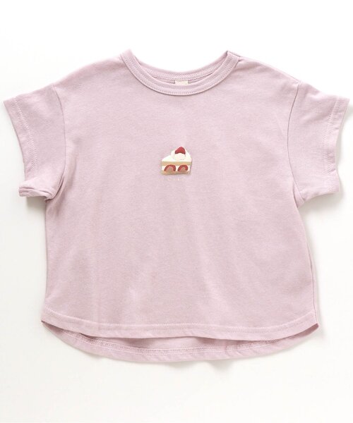 apres les cours(アプレレクール)の「8柄食べ物ワンポイントTシャツ(Tシャツ/カットソー・キッズ・オフホワイト/ピンク/ラベンダー/ブラウン/グレー/ミント/イエロー/オレンジ・100/130/140/110/120/90/80)」の6枚目の写真