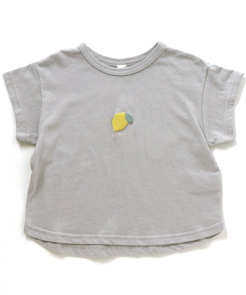 apres les cours(アプレレクール)の「8柄食べ物ワンポイントTシャツ(Tシャツ/カットソー・キッズ・オフホワイト/ピンク/ラベンダー/ブラウン/グレー/ミント/イエロー/オレンジ・100/130/140/110/120/90/80)」の3枚目の写真