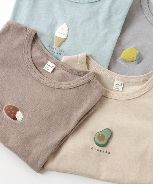 apres les cours(アプレレクール)の「8柄食べ物ワンポイントTシャツ(Tシャツ/カットソー・キッズ・オフホワイト/ピンク/ラベンダー/ブラウン/グレー/ミント/イエロー/オレンジ・100/130/140/110/120/90/80)」の17枚目の写真