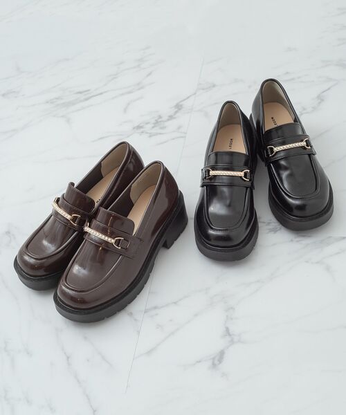 MAJESTIC LEGON（マジェスティックレゴン）の「パールスクエアローファー（ローファー・レディース・ダークブラウン/ブラック・SMALL/MEDIUM/LARGE/X-LARGE）」の9枚目の写真