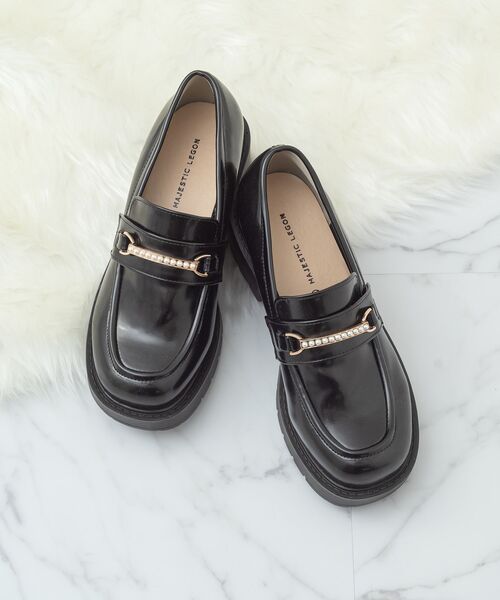 MAJESTIC LEGON（マジェスティックレゴン）の「パールスクエアローファー（ローファー・レディース・ダークブラウン/ブラック・SMALL/MEDIUM/LARGE/X-LARGE）」の12枚目の写真