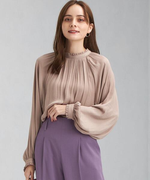 green label relaxing（グリーンレーベルリラクシング）の「カッセン スタンド 2WAY ブラウス（シャツ/ブラウス・レディース・モカ/ネイビー/オフホワイト・FREE）」の2枚目の写真