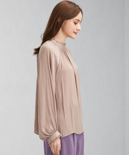 green label relaxing（グリーンレーベルリラクシング）の「カッセン スタンド 2WAY ブラウス（シャツ/ブラウス・レディース・モカ/ネイビー/オフホワイト・FREE）」の6枚目の写真