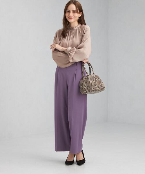 green label relaxing（グリーンレーベルリラクシング）の「カッセン スタンド 2WAY ブラウス（シャツ/ブラウス・レディース・モカ/ネイビー/オフホワイト・FREE）」の7枚目の写真