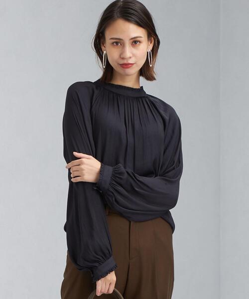 green label relaxing（グリーンレーベルリラクシング）の「カッセン スタンド 2WAY ブラウス（シャツ/ブラウス・レディース・モカ/ネイビー/オフホワイト・FREE）」の15枚目の写真