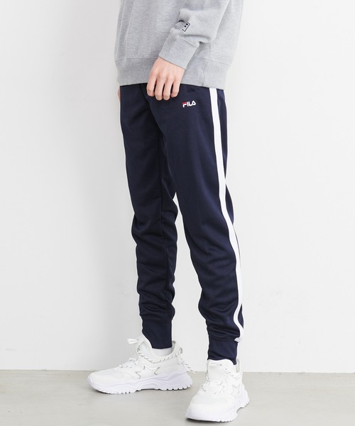 FILA 冷感ストレッチクロスパンツ 薄手 接触冷感 吸水速乾 ダンス スリム FILA（フィラ）の「フィラ FILA 冷感ストレッチクロスパンツ