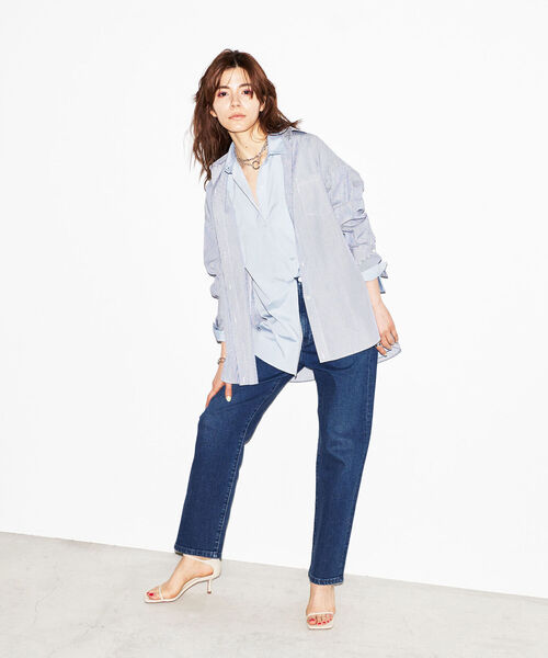 NOLLEY’S(ノーリーズ)の「ハイライズテーパードパンツ(デニムパンツ・レディース・ブラック/インディゴブルー・40/38/36/34)」の6枚目の写真