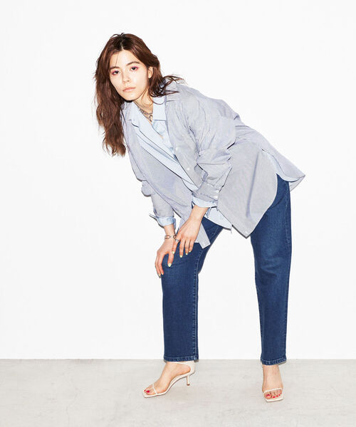 NOLLEY’S(ノーリーズ)の「ハイライズテーパードパンツ(デニムパンツ・レディース・ブラック/インディゴブルー・40/38/36/34)」の7枚目の写真
