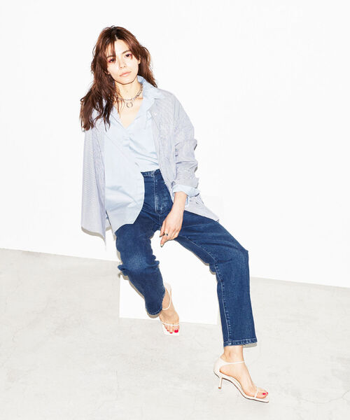 NOLLEY’S(ノーリーズ)の「ハイライズテーパードパンツ(デニムパンツ・レディース・ブラック/インディゴブルー・40/38/36/34)」の12枚目の写真