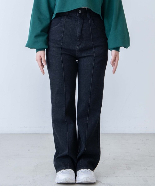 DuKKah(デュカ)の「Dukkah/【低身長向け】デニムピンタックフレアパンツ(デニムパンツ・レディース・ダークインディゴブルー/インディゴブルー/ブラック・XS/S)」の17枚目の写真