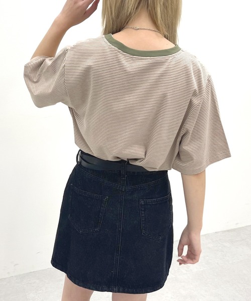 apres jour(アプレジュール)の「細ボーダーTシャツ【ZOZOTOWN限定アイテム】(Tシャツ/カットソー・レディース・ベージュ/サックスブルー/イエロー系その他・フリー/X-LARGE)」の8枚目の写真