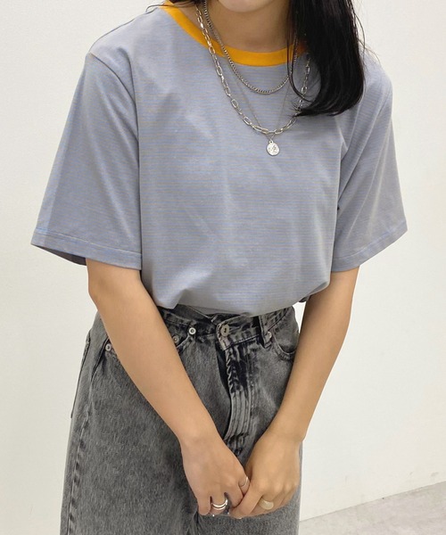 apres jour(アプレジュール)の「細ボーダーTシャツ【ZOZOTOWN限定アイテム】(Tシャツ/カットソー・レディース・ベージュ/サックスブルー/イエロー系その他・フリー/X-LARGE)」の14枚目の写真
