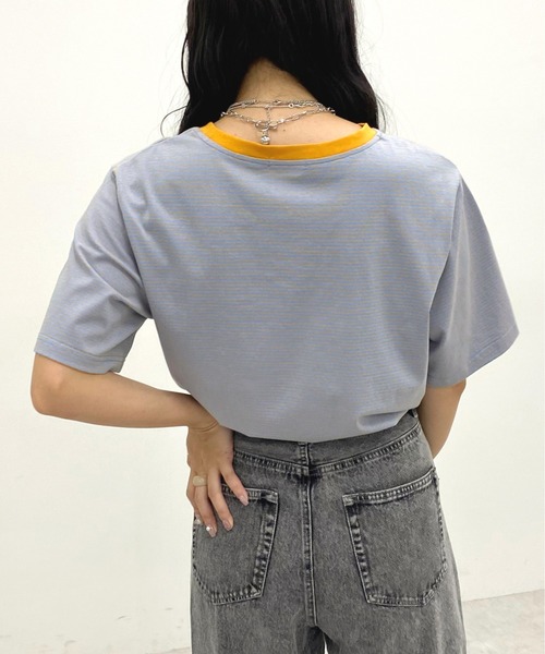 apres jour(アプレジュール)の「細ボーダーTシャツ【ZOZOTOWN限定アイテム】(Tシャツ/カットソー・レディース・ベージュ/サックスブルー/イエロー系その他・フリー/X-LARGE)」の18枚目の写真