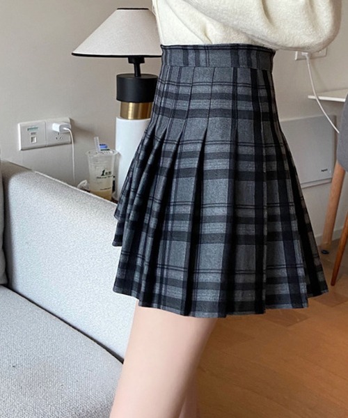 meJane（ミージェーン）の「韓国風チェック柄プリーツミニスカート