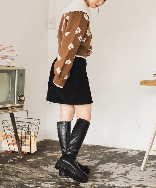 WEGO（ウィゴー）の「WEGO/ボリュームロングブーツ（ブーツ・レディース・ブラック・MEDIUM/LARGE）」の6枚目の写真