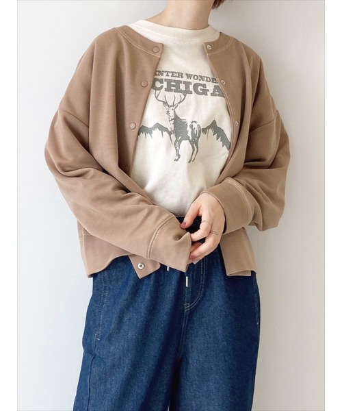 Samansa Mos2 blue(サマンサモスモスブルー)の「前後2Wayカットプルオーバー(Tシャツ/カットソー・レディース・パープル/チャコール/キャメル・フリ-)」の3枚目の写真