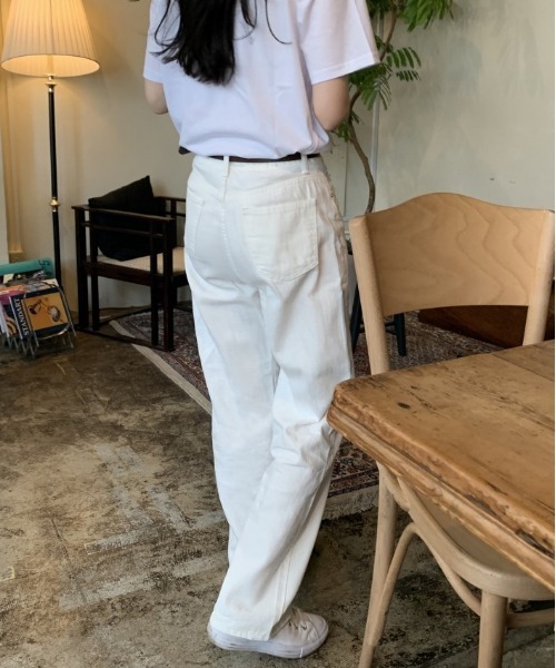 SONA（ソナ）の「SONYUNARA ハイウエストワイドパンツ（デニムパンツ・レディース・アイボリー/ネイビー・SMALL/MEDIUM）」の6枚目の写真