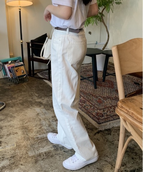 SONA（ソナ）の「SONYUNARA ハイウエストワイドパンツ（デニムパンツ・レディース・アイボリー/ネイビー・SMALL/MEDIUM）」の9枚目の写真