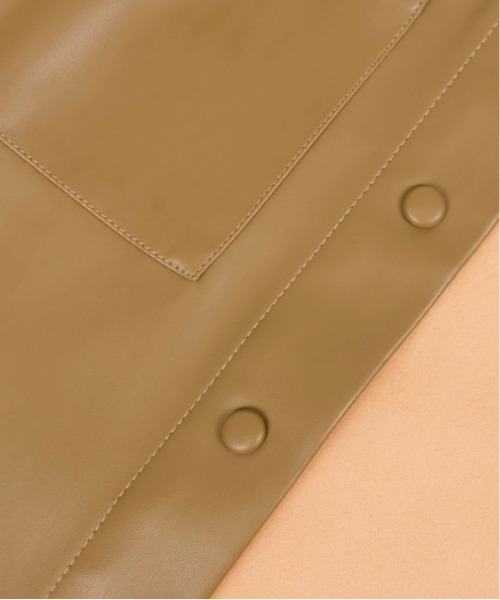 RANDA（ランダ）の「フェイクレザーCPOジャケット（ブルゾン・レディース・アイボリー/ダークブラウン/グリーン・FREE）」の19枚目の写真