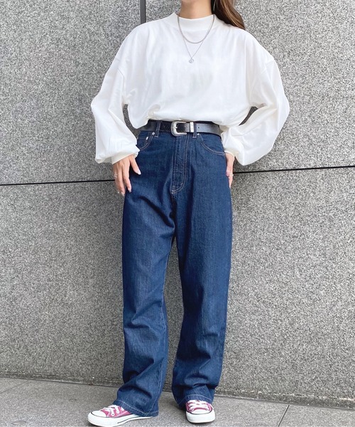 apres jour(アプレジュール)の「モックネック袖ボリュームロンT【ZOZOTOWN限定アイテム】(Tシャツ/カットソー・レディース・オフホワイト/アイボリー/ブラック・X-LARGE/フリー)」の10枚目の写真