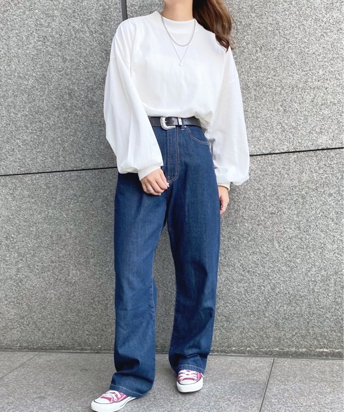 apres jour(アプレジュール)の「モックネック袖ボリュームロンT【ZOZOTOWN限定アイテム】(Tシャツ/カットソー・レディース・オフホワイト/アイボリー/ブラック・X-LARGE/フリー)」の12枚目の写真