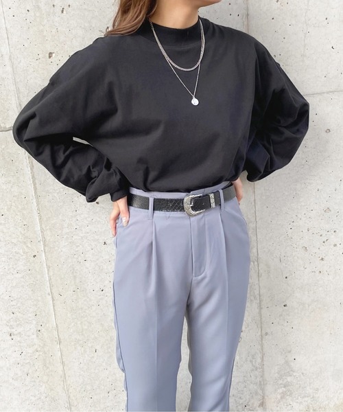 apres jour(アプレジュール)の「モックネック袖ボリュームロンT【ZOZOTOWN限定アイテム】(Tシャツ/カットソー・レディース・オフホワイト/アイボリー/ブラック・X-LARGE/フリー)」の22枚目の写真
