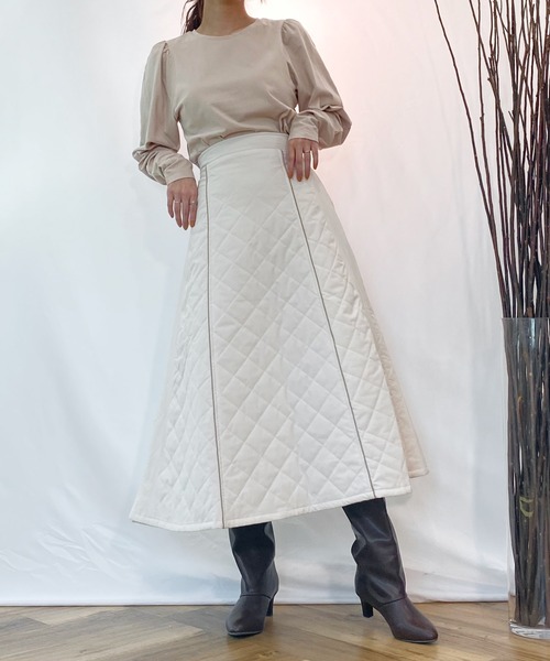 AZUL ENCANTO（アズールエンカント）の「バルーンギャザースリーブトップス（Tシャツ/カットソー・レディース・ライトブラウン/ホワイト・FREE）」の14枚目の写真