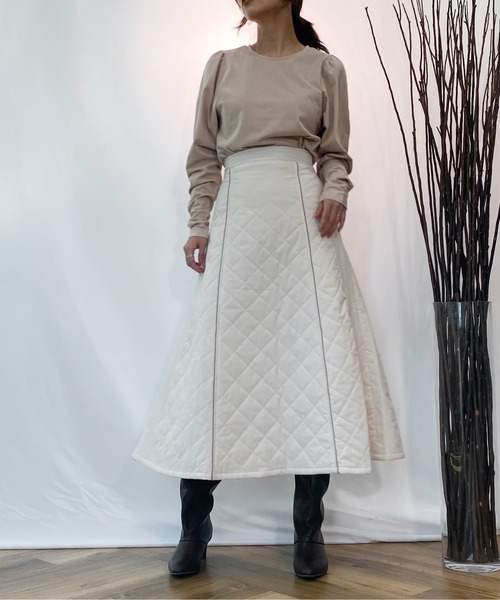 AZUL ENCANTO（アズールエンカント）の「バルーンギャザースリーブトップス（Tシャツ/カットソー・レディース・ライトブラウン/ホワイト・FREE）」の15枚目の写真