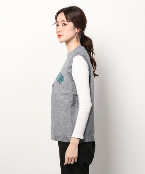 Figments（フィグメンツ）の「カレッジニットベスト（ベスト・レディース・ベージュ/グレー・FREE）」の10枚目の写真