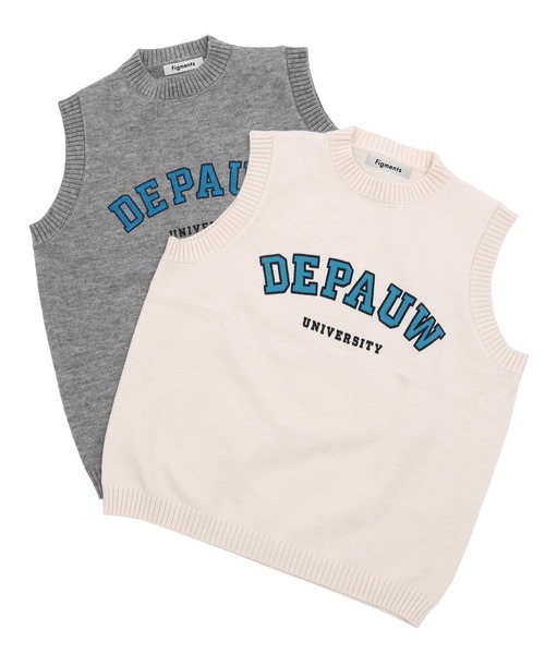 Figments（フィグメンツ）の「カレッジニットベスト（ベスト・レディース・ベージュ/グレー・FREE）」の6枚目の写真