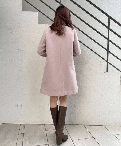 MAJESTIC LEGON（マジェスティックレゴン）の「上品ノーカラーコート（ノーカラーコート・レディース・グレイッシュベージュ/ピンクベージュ/ブラック・SMALL/MEDIUM）」の18枚目の写真