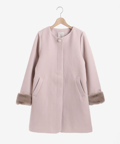 MAJESTIC LEGON（マジェスティックレゴン）の「上品ノーカラーコート（ノーカラーコート・レディース・グレイッシュベージュ/ピンクベージュ/ブラック・SMALL/MEDIUM）」の16枚目の写真
