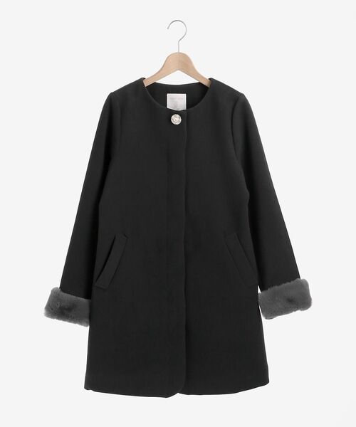 MAJESTIC LEGON（マジェスティックレゴン）の「上品ノーカラーコート（ノーカラーコート・レディース・グレイッシュベージュ/ピンクベージュ/ブラック・SMALL/MEDIUM）」の15枚目の写真