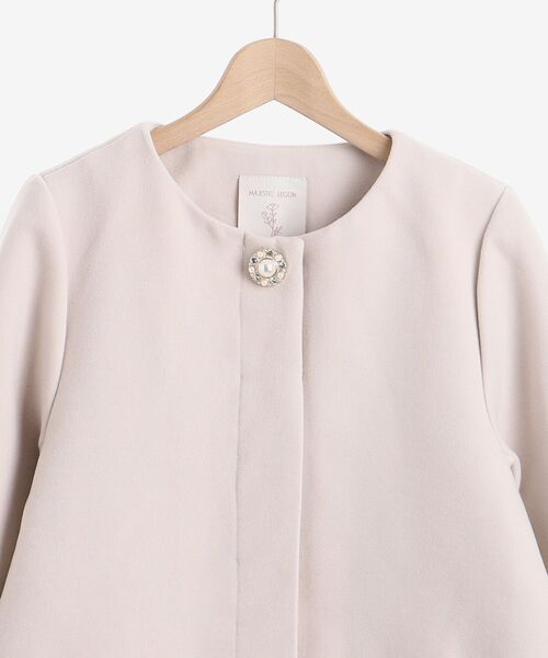 MAJESTIC LEGON（マジェスティックレゴン）の「上品ノーカラーコート（ノーカラーコート・レディース・グレイッシュベージュ/ピンクベージュ/ブラック・SMALL/MEDIUM）」の13枚目の写真