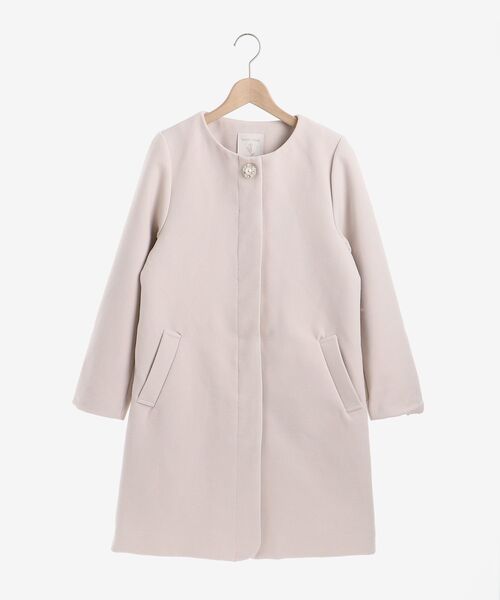 MAJESTIC LEGON（マジェスティックレゴン）の「上品ノーカラーコート（ノーカラーコート・レディース・グレイッシュベージュ/ピンクベージュ/ブラック・SMALL/MEDIUM）」の4枚目の写真