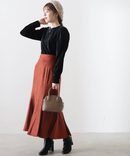 Cheek(チーク)の「リブベロアパワショルトップス(Tシャツ/カットソー・レディース・アイボリー/ブラック/ブラウン・MEDIUM)」の14枚目の写真