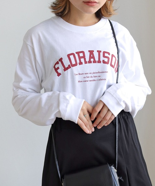 HER CLOSET（ハークローゼット）の「【shemoshelly】WEB限定カレッジロゴロンT 新色追加（Tシャツ/カットソー・レディース・ネイビー/ホワイト/スミクロ/ヘザーグレー/ネイビー系・L/S/M）」の20枚目の写真
