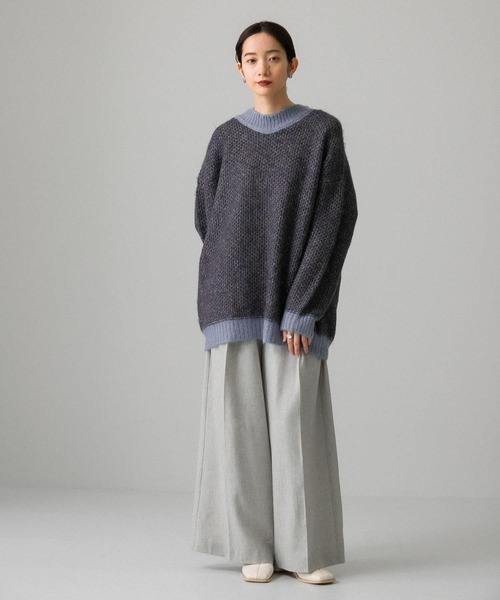 KBF(ケイビーエフ)の「ワイドスラウチパンツ(その他パンツ・レディース・チャコールグレー/ライトグレー・ONE)」の14枚目の写真