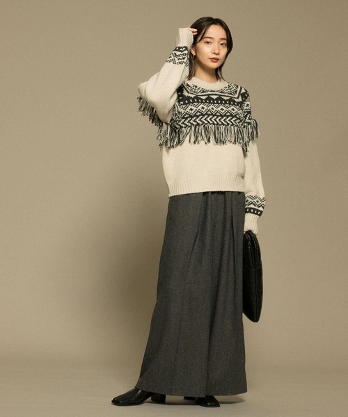 KBF(ケイビーエフ)の「ワイドスラウチパンツ(その他パンツ・レディース・チャコールグレー/ライトグレー・ONE)」の16枚目の写真