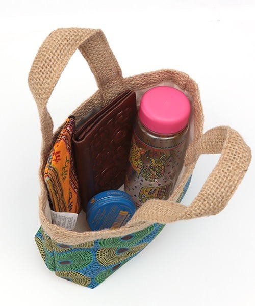 チチカカ（チチカカ）の「ジュート＆アフリカンプリントバッグ（トートバッグ・レディース・レッド/ブルー/グリーン・FREE）」の13枚目の写真