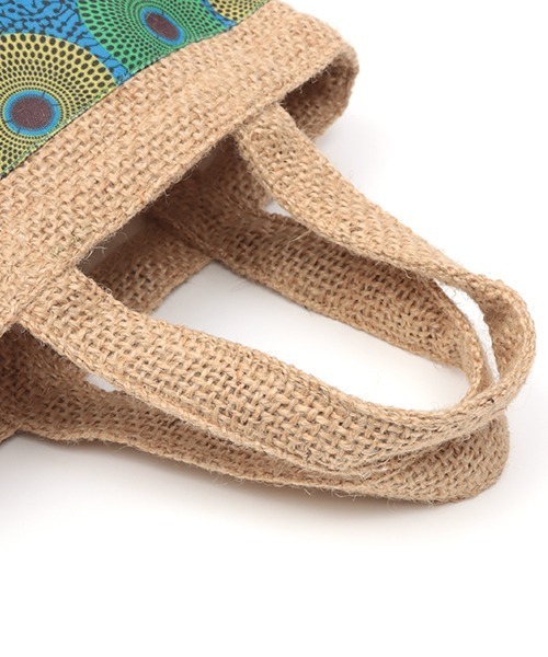 チチカカ（チチカカ）の「ジュート＆アフリカンプリントバッグ（トートバッグ・レディース・レッド/ブルー/グリーン・FREE）」の5枚目の写真