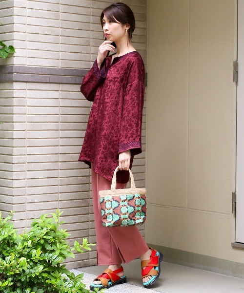 チチカカ（チチカカ）の「ジュート＆アフリカンプリントバッグ（トートバッグ・レディース・レッド/ブルー/グリーン・FREE）」の21枚目の写真