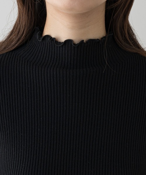 natural couture（ナチュラルクチュール）の「【大好評リバイバルアイテム・WEB限定カラー有り】袖口レースもちもちリブタートル（ニット/セーター・レディース・ブラック/チャコールグレー/カーキ/アイボリー・FREE）」の11枚目の写真