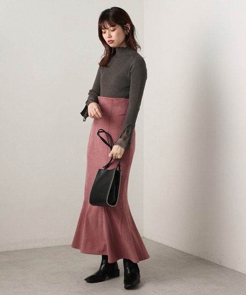 natural couture（ナチュラルクチュール）の「【大好評リバイバルアイテム・WEB限定カラー有り】袖口レースもちもちリブタートル（ニット/セーター・レディース・ブラック/チャコールグレー/カーキ/アイボリー・FREE）」の18枚目の写真