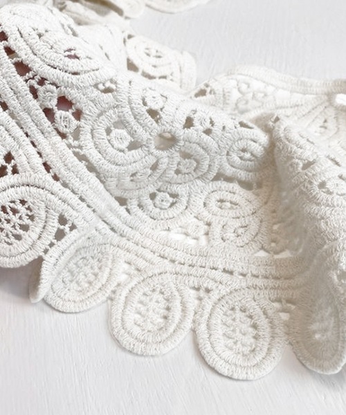 DAY CLOSET（デイ クローゼット）の「レディース クロシェ編みビッグカラー付け襟（付け襟・レディース・ブラック/アイボリー/ホワイト・ONE SIZE）」の17枚目の写真