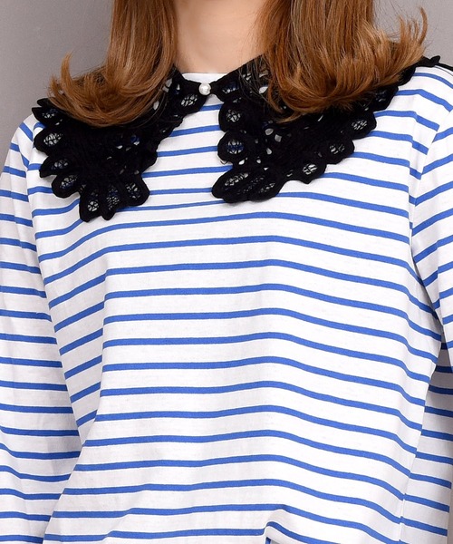 DAY CLOSET（デイ クローゼット）の「レディース クロシェ編みビッグカラー付け襟（付け襟・レディース・ブラック/アイボリー/ホワイト・ONE SIZE）」の9枚目の写真