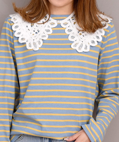 DAY CLOSET（デイ クローゼット）の「レディース クロシェ編みビッグカラー付け襟（付け襟・レディース・ブラック/アイボリー/ホワイト・ONE SIZE）」の22枚目の写真