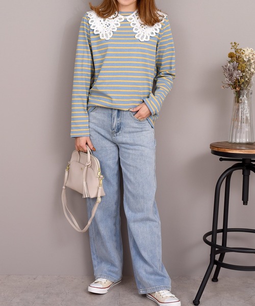 DAY CLOSET（デイ クローゼット）の「レディース クロシェ編みビッグカラー付け襟（付け襟・レディース・ブラック/アイボリー/ホワイト・ONE SIZE）」の20枚目の写真